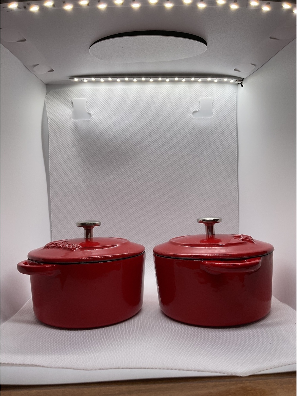 Lodge Red Enameled Cast mini Iron Dutch Oven Set with Lids